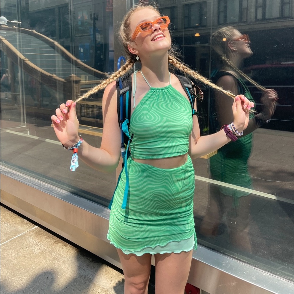 TIGER MIST jordie skirt and callie top green two piece set
